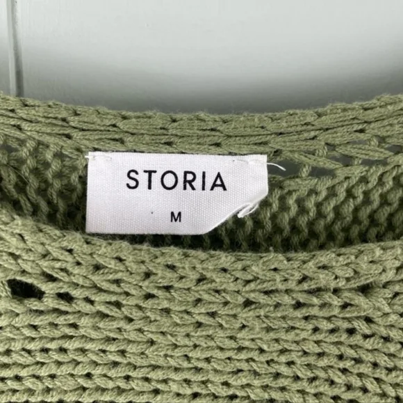 Storia, Forest/Olive Green, Retro Fall Oversize Bell Flare Daisy Sleeves Sweater - Picture 4 of 4